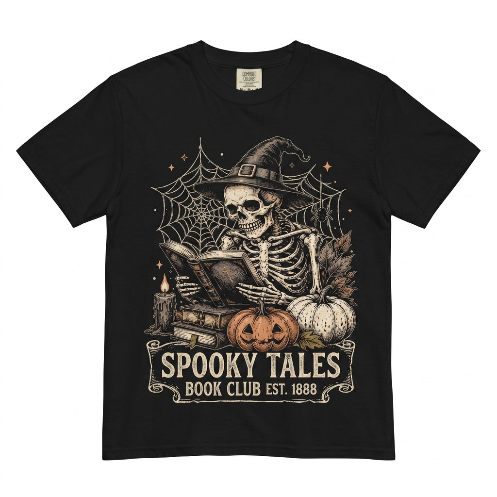 Witch Skeleton Spellbook Halloween Cobweb Pumpkin Gothic Autumn Aesthetic Spooky Gift Unisex TShirt