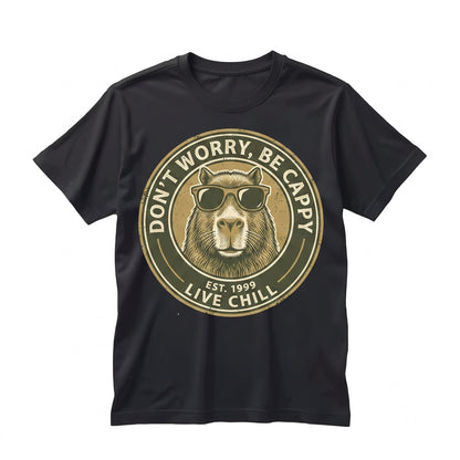 Dont Worry Be Cappy Funny Capybara Retro Animal Lover Gift Unisex TShirt