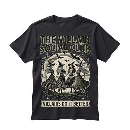 Retro Halloween Villain Social Club Spooky Witches Graphic Vibes Unisex TShirt