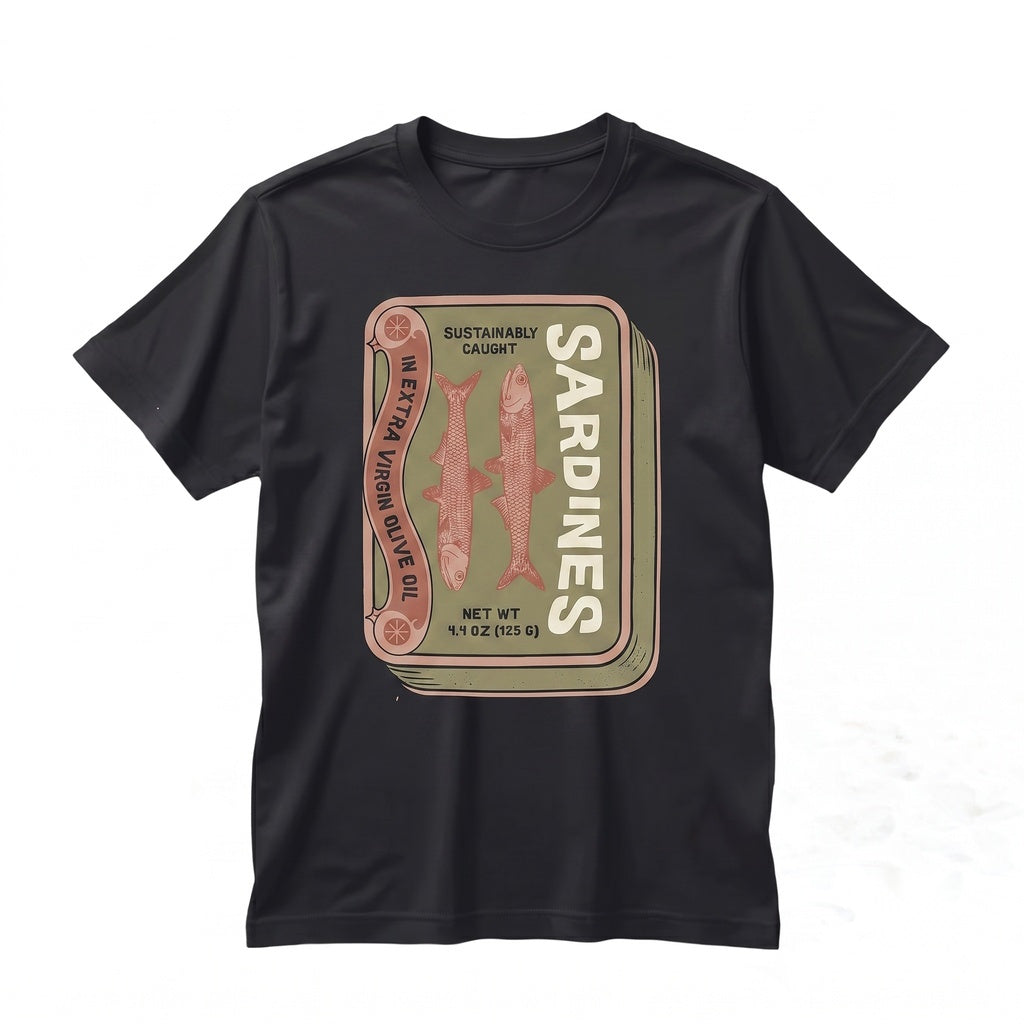 Vintage Sardines Graphic Retro Coastal Ocean Nautical Unisex TShirt
