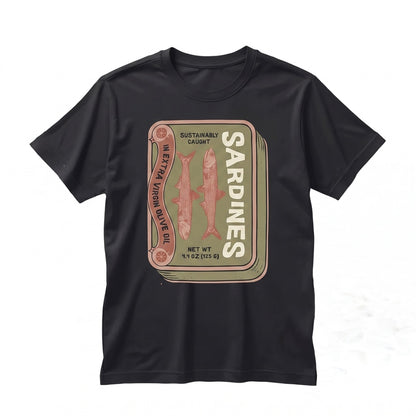 Vintage Sardines Graphic Retro Coastal Ocean Nautical Unisex TShirt