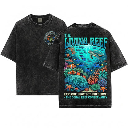 Ocean Animals Coral Reef Beach Shirt – Surf & Sea Life Button Up T-Shirt
