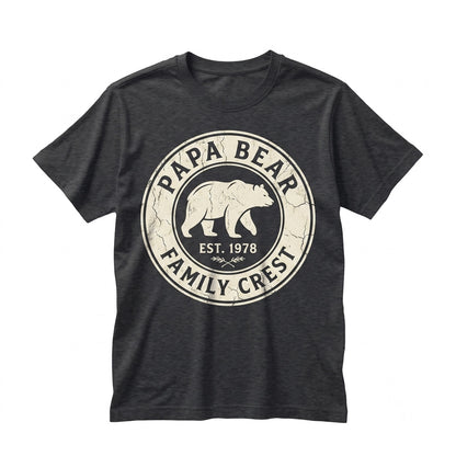 Papa Bear Cool Fathers Day Gift Funny Retro Graphic Apparel for Husband Grandpa Dad Unisex TShirt