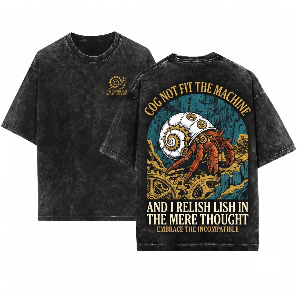 The Cog That I Am Vintage Japanese Hermit Crab Unisex Wash T-Shirt