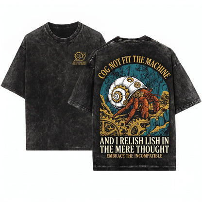 The Cog That I Am Vintage Japanese Hermit Crab Unisex Wash T-Shirt