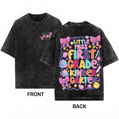 Coquette Back To School Kids Kindergarten Pre-K Elementary Grade Graphic Top Unisex Wash T-Shirt