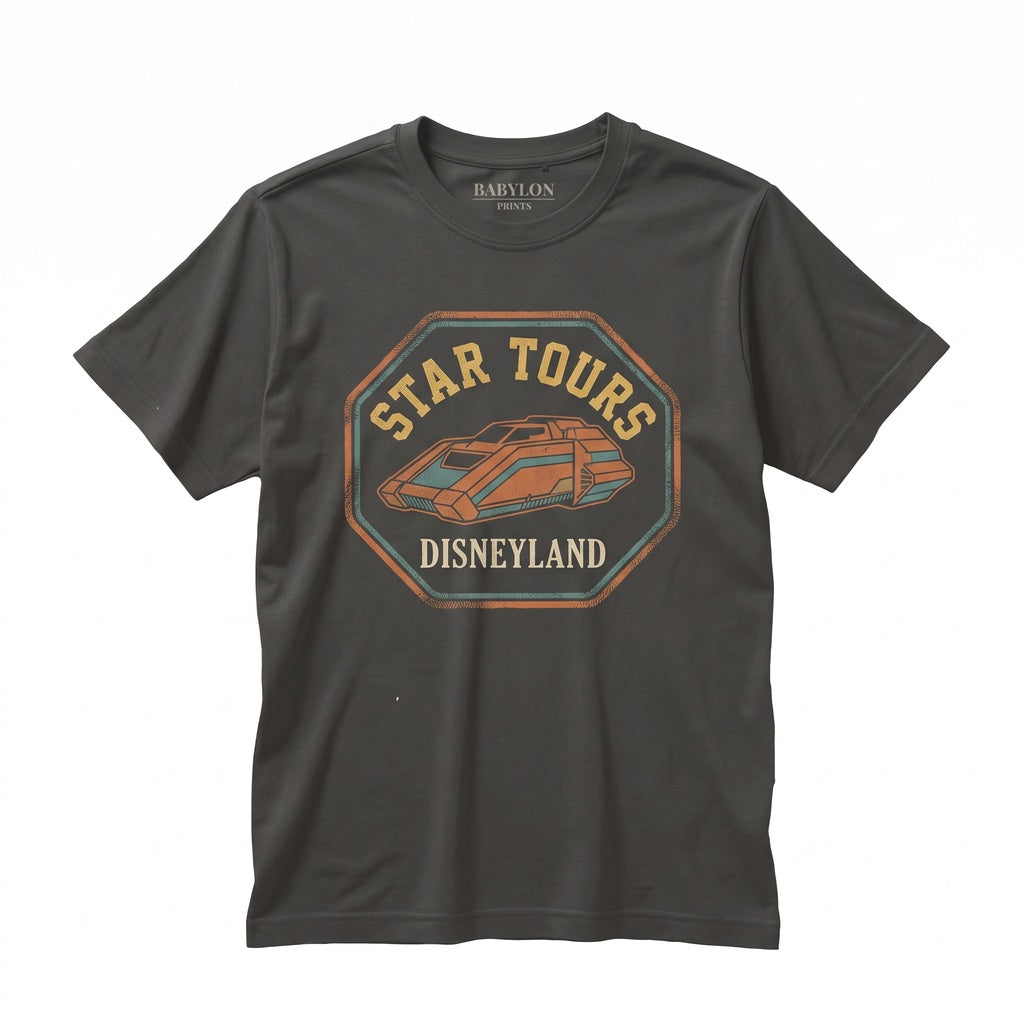 Vintage Retro Y2K Space Flight Galaxy Ride Theme Park Matching Unisex TShirt