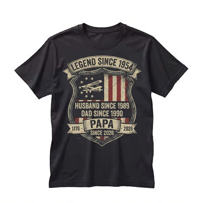 Personalized American 250th Anniversary 4th of July Dad Papa Grandpa Husband Legend Custom Name Unisex TShirt