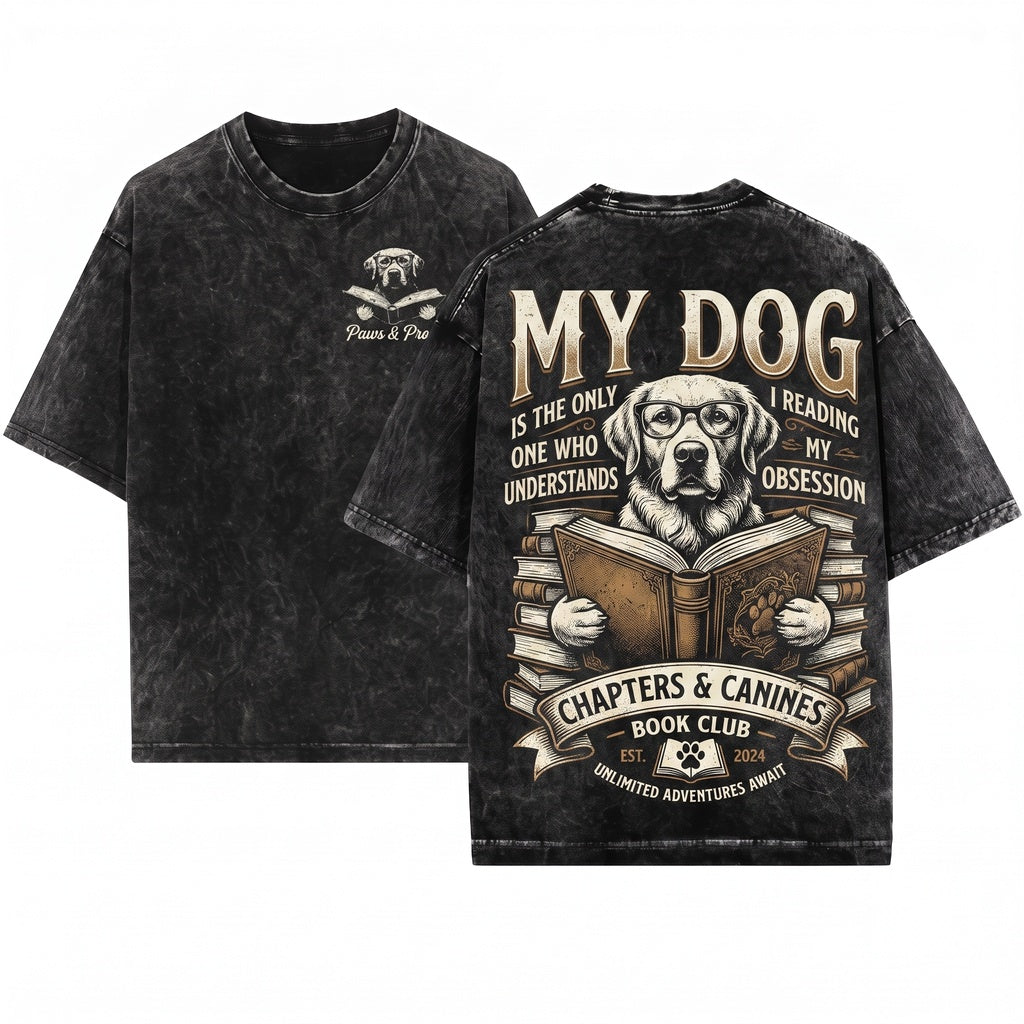 Labrador Dog Reading Bookworm Librarian Pet Lover Mom Dad Gift Unisex Wash T-Shirt