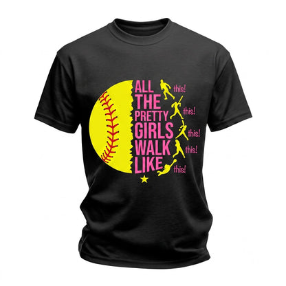 Pretty Girls Softball Game Day Sports Energy Trendy Unisex TShirt
