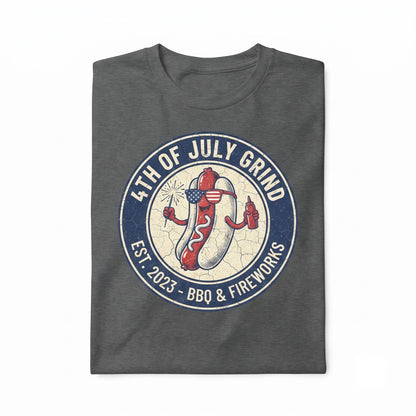 Funny Fourth of July Hot Dog Patriotic BBQ Graphic Apparel Unisex TShirt