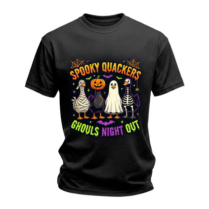 Spooky Halloween Goose Squad Cute Mummy Pumpkin Ghost Duck Fall Animal Unisex TShirt
