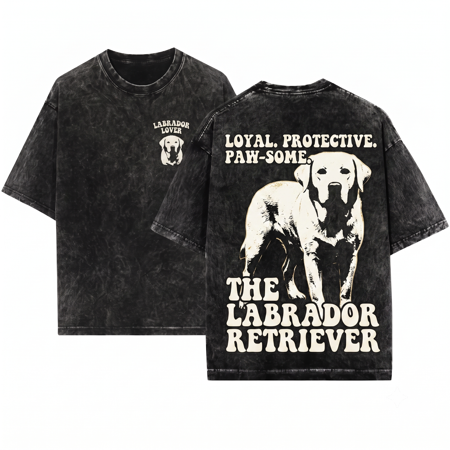 Minimalist Labrador Retriever Silhouette Shirt Cute Lab Dog Mom Dad Outline Gift Unisex Heavyweight Garment-Dyed T-Shirt