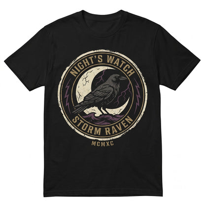 Raven Moon Gothic Crow Lightning Vintage Storm Ocean Dark Bird Gift Spooky Unisex TShirt