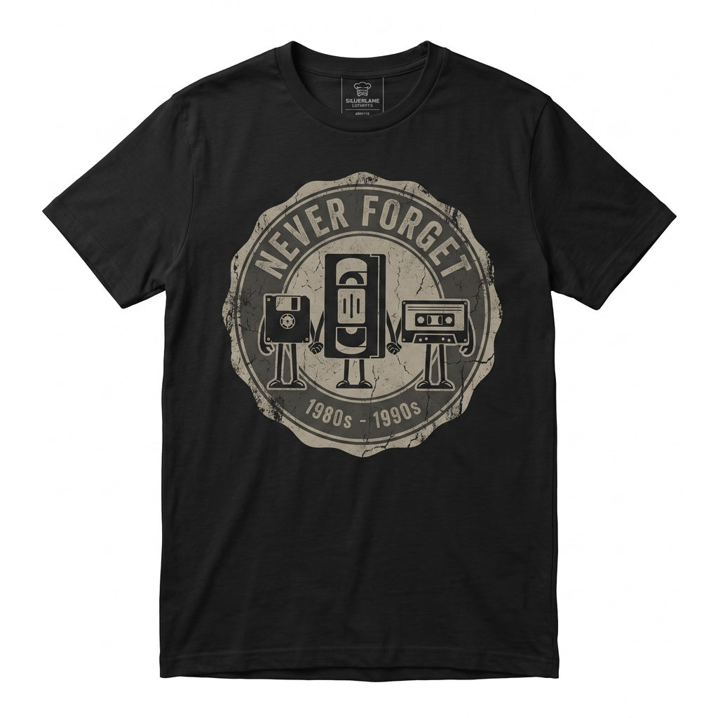 Funny 90s Never Forget Cassette Tape Graphic Retro Vintage Unisex TShirt