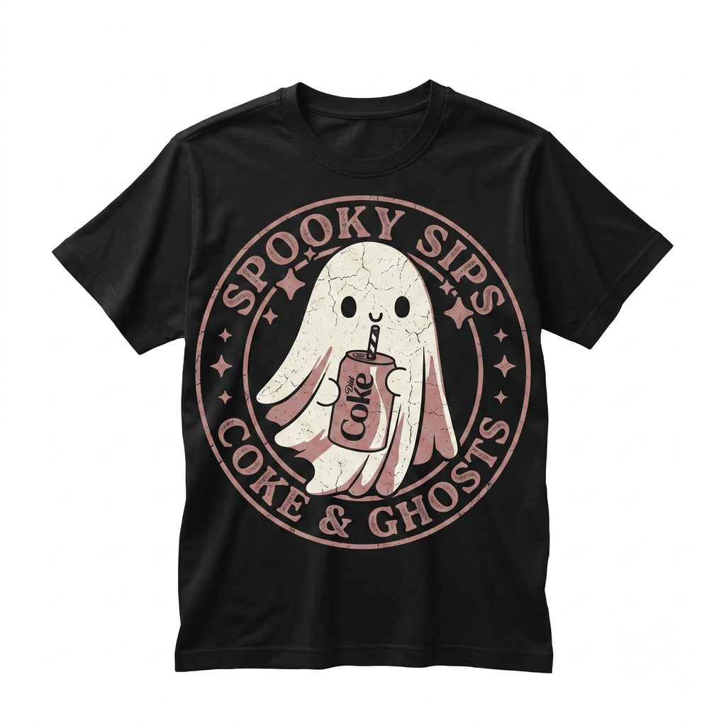 Sarcastic Diet Cola Ghost Lover Sassy Funny Spooky Soda Drink Quote Graphic Unisex TShirt