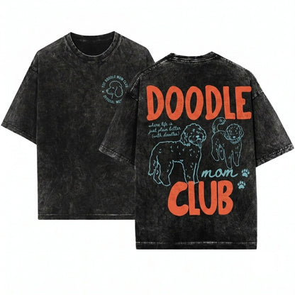 Goldendoodle Labradoodle Doodle Mom Club Dog Mama Graphic Tee Fur Mama Pet Parent Gift Unisex Wash T-Shirt