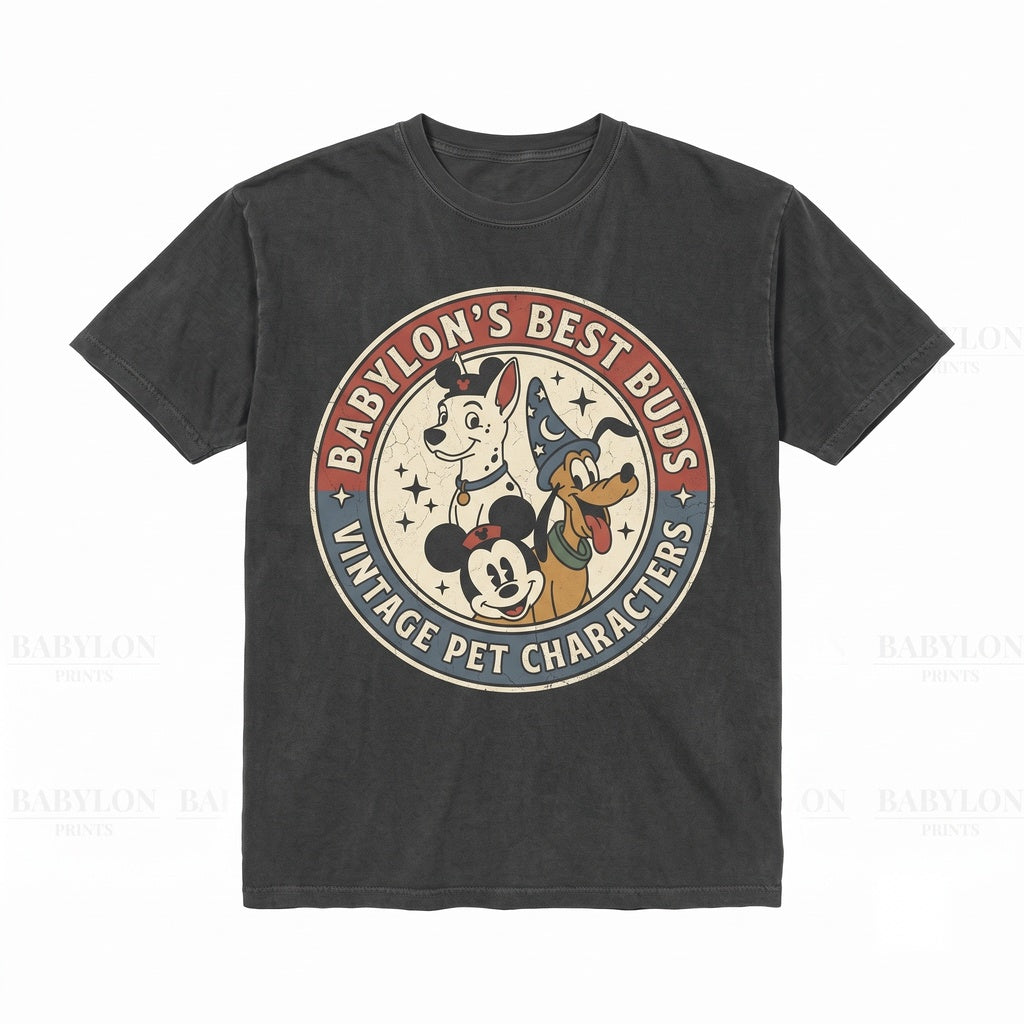 Disney Animated Dogs Theme Park Vacation Family Graphic Sweatshirt, Bolt Pluto Dalmatians Unisex TShirt