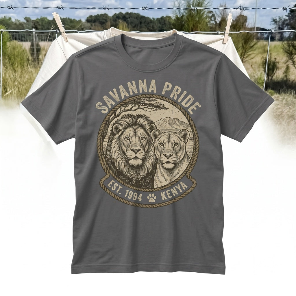 Classic Lion Safari Graphic Vintage African Wildlife Nature Adventure Animal Unisex TShirt