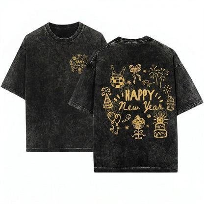 Happy New Year 2026 Party Hello Sweatshirt Unisex Wash T-Shirt