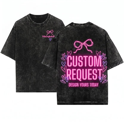 Custom Request Design Handpainted Digital Commercial Fee PNG Graphic Unisex Wash T-Shirt
