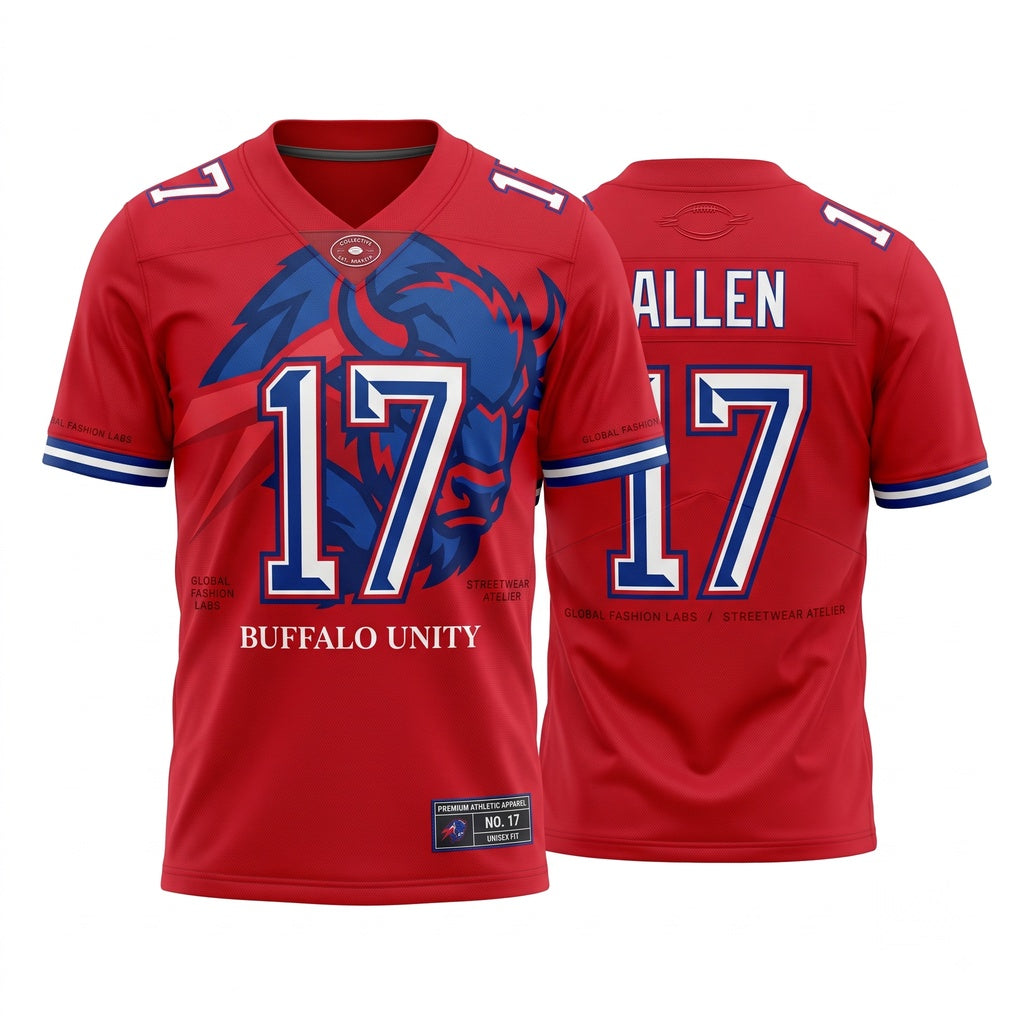 Unisex Stitched Football Fan Jersey - Breathable Lightweight Game Day Apparel