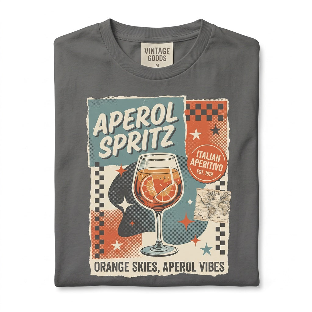 Orange Italian Spritz Summer Cocktail Graphic Citrus Vibes Top Apparel Unisex TShirt