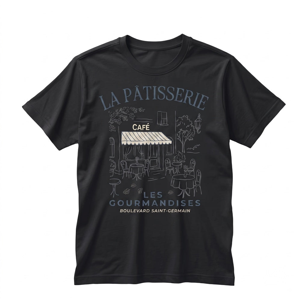 La Patisserie French Cafe Graphic Top Vintage Paris Bakery Cotton Unisex TShirt