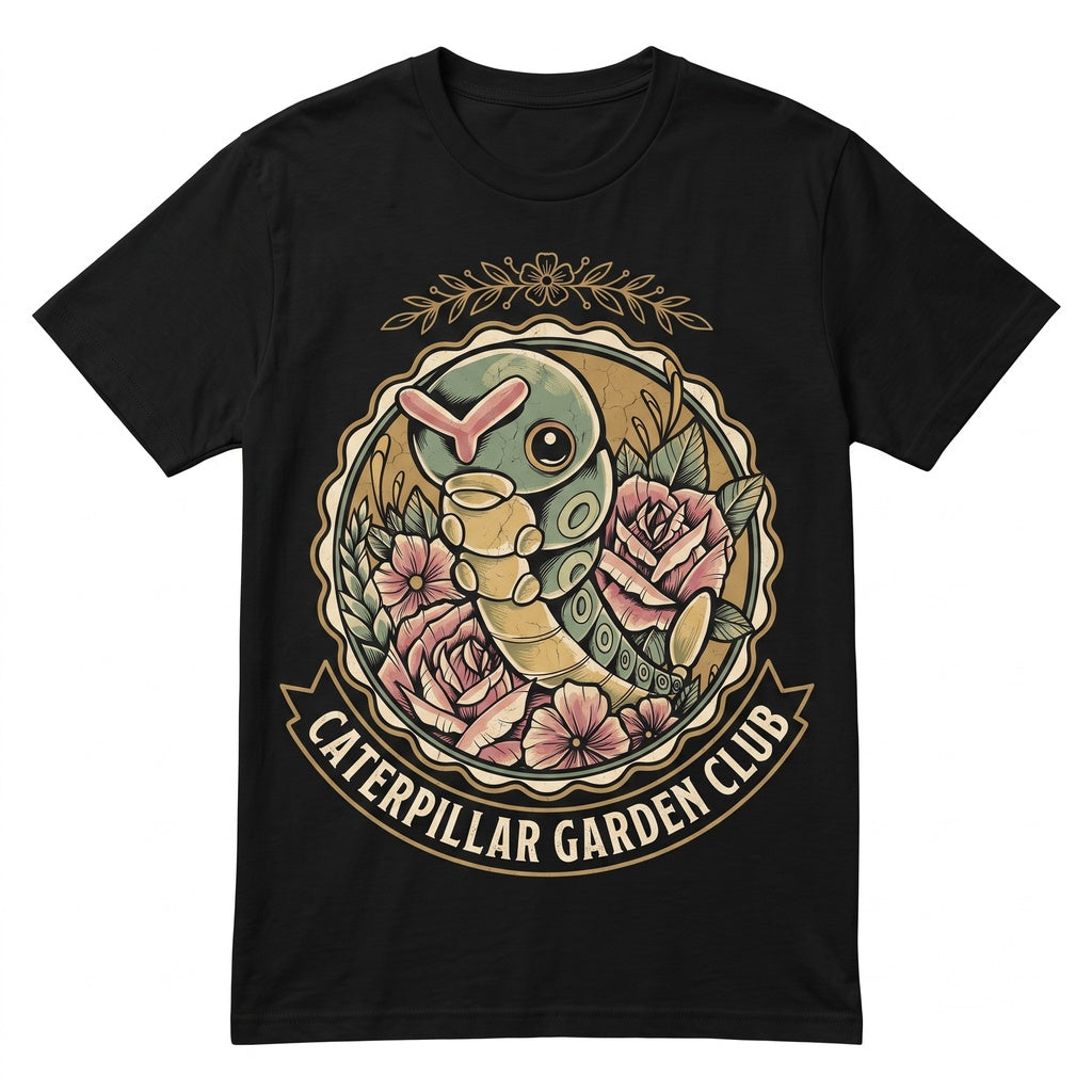 Caterpie Cute Vintage Floral Anime Graphic Sleeveless Bug Retro Y2K Streetwear Top Unisex TShirt