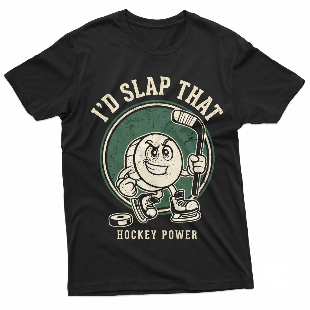Funny Ice Hockey Id Slap That Humor Graphic Novelty Birthday Christmas Gifts Idea For Him Men Unisex TShirt