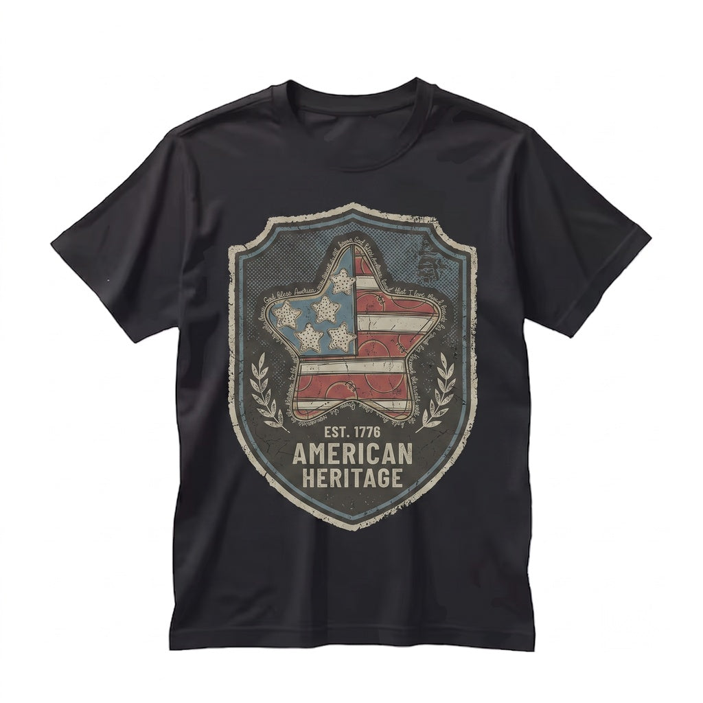 God Bless America Patriotic Star USA Flag 4th July Vintage Graphic Unisex TShirt