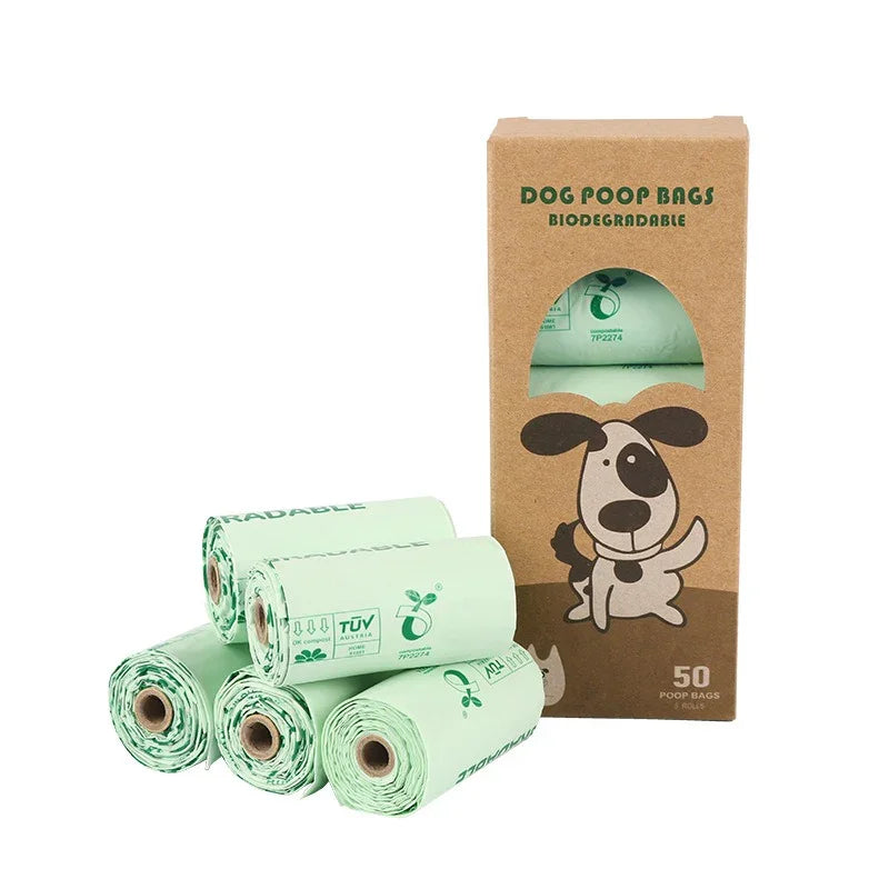 Corn starch biodegradable pet litter bag PLA compost roll up vest bag dog litter bag