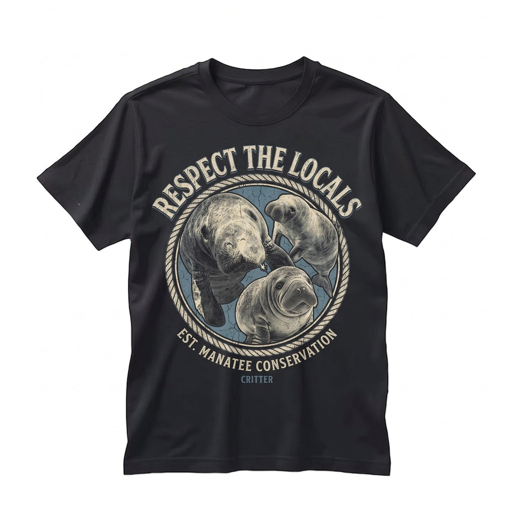 Respect Locals Manatee Ocean Wildlife Nature Lover Unisex TShirt