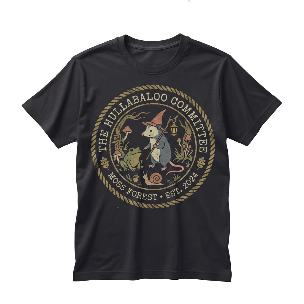 The Hullabaloo Committee Funny Frog Opossum Snail Meme Weird Animal Humor Gift For Her Unisex TShirt