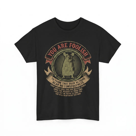 You Are Foolish Rat Graphic Novelty Joke Casual Top Unisex TShirt