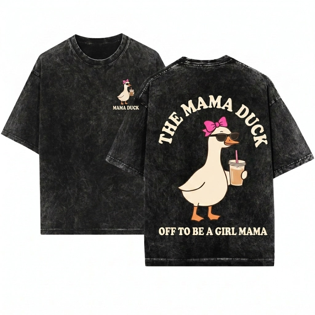 Vintage Goose Girl Motherhood Iced Coffee Gift Off To Be A Mom Unisex Wash T-Shirt