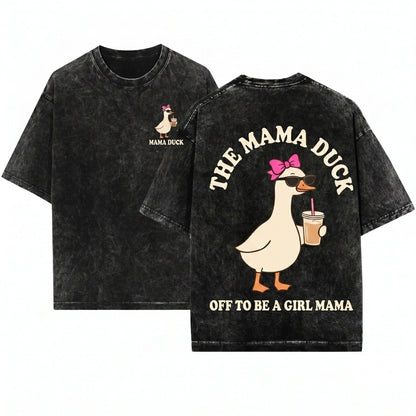 Vintage Goose Girl Motherhood Iced Coffee Gift Off To Be A Mom Unisex Wash T-Shirt