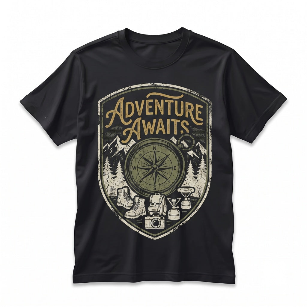 Adventure Awaits Trail Trekking Hiking Camper Life Lover Outdoor Unisex TShirt