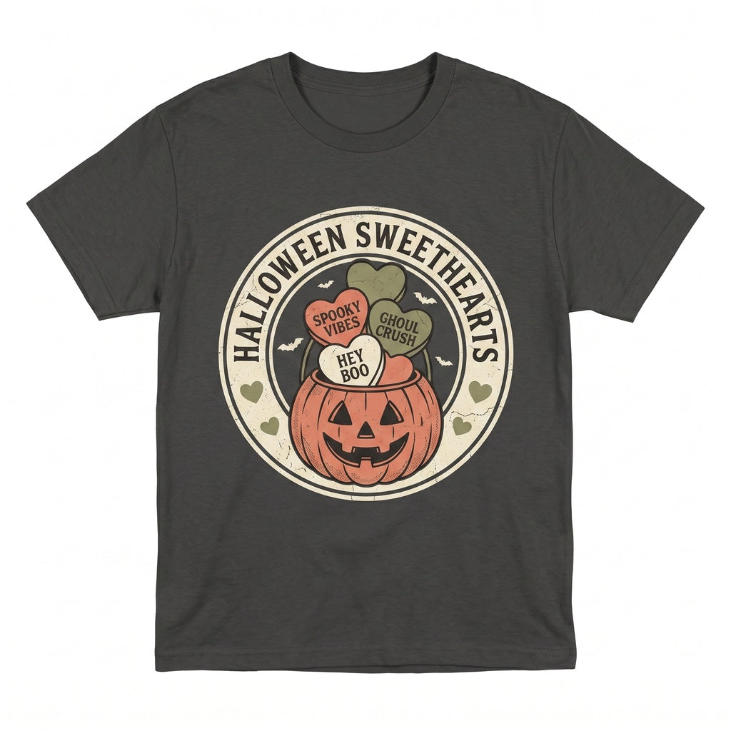 Valloween Spooky Valentine Conversation Heart Funny Romance Cute Graphic Pullover Top Unisex TShirt