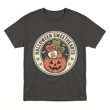 Valloween Spooky Valentine Conversation Heart Funny Romance Cute Graphic Pullover Top Unisex TShirt
