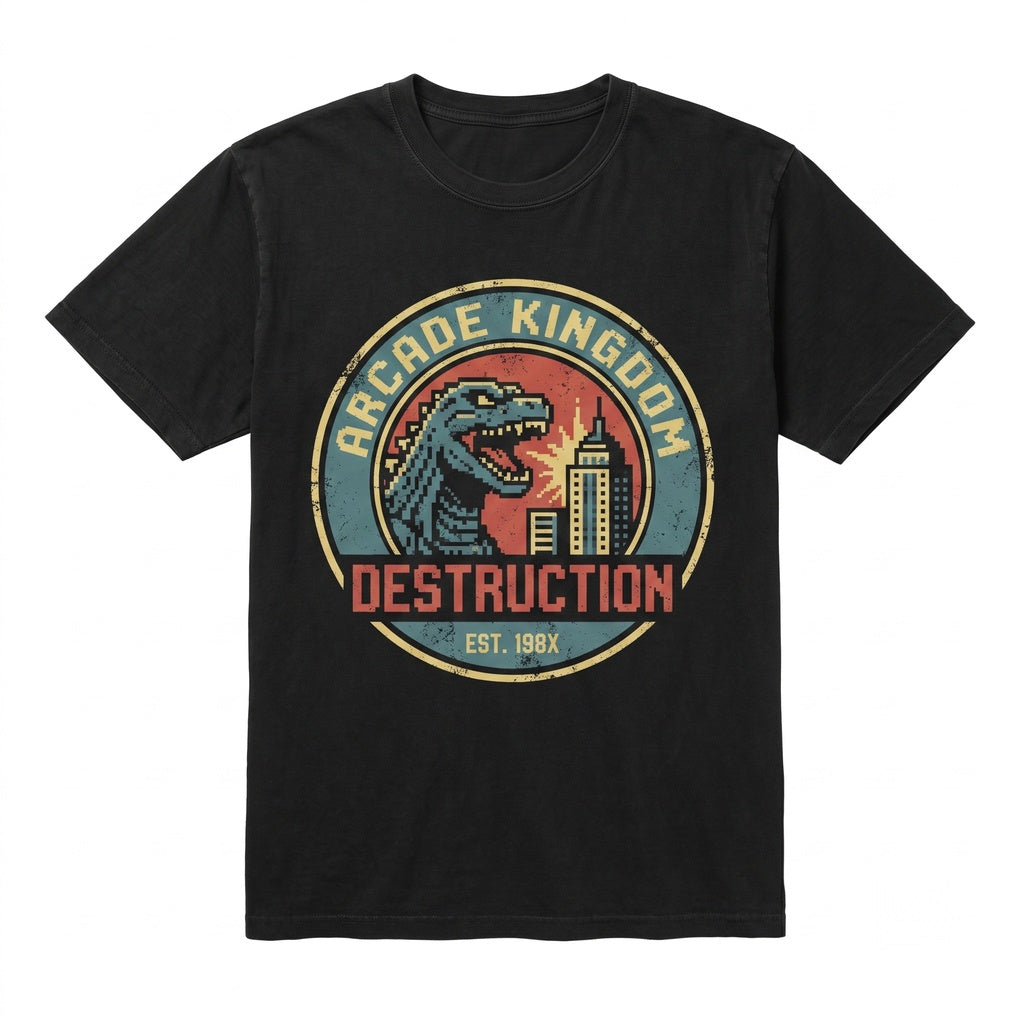 8-Bit Retro Japanese Kaiju Monster Sci-Fi Movie Graphic Unisex TShirt