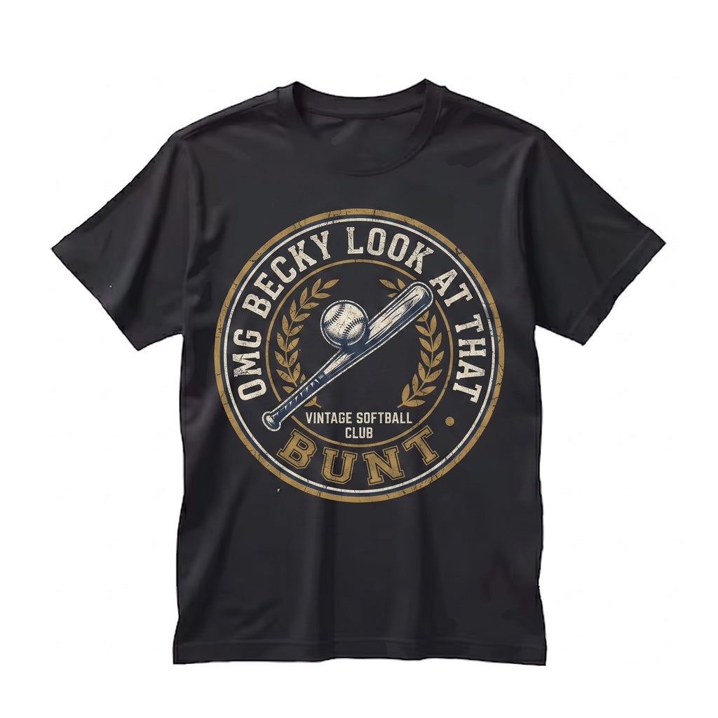 OMG Becky Look At That Bunt Baseball Sports Graphic Tee for Softball Mom Life Funny Saying Casual Unisex TShirt