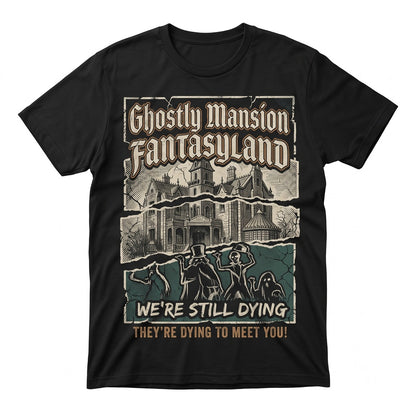 Oversized Vintage Haunted Mansion 1969 Stretching Room Retro Theme Park Halloween Graphic Top, Unisex TShirt