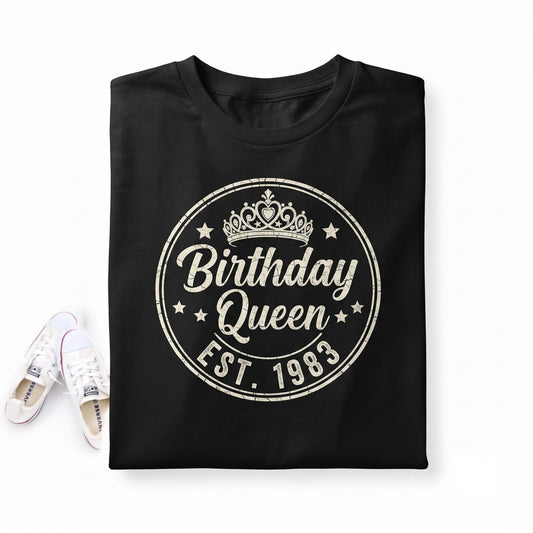 40th Birthday Queen Custom Graphic Apparel Party Celebration Unisex TShirt