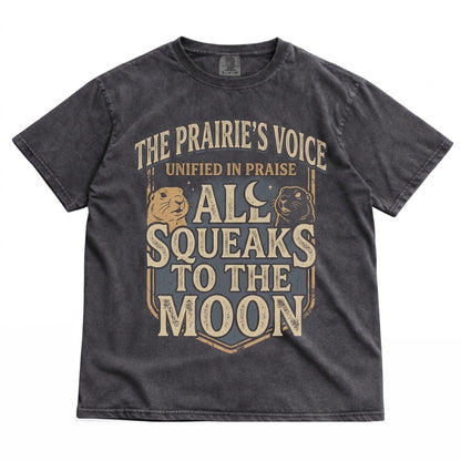 Vintage Three Prairie Dog Retro Graphic Moon Wildlife Novelty Funny Oversized Top Unisex TShirt