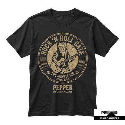 Punk Cat Playing Guitar Graphic Vintage Grunge Rock Alt Music Band Gift Unisex TShirt