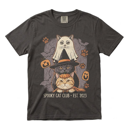Halloween Cat Pumpkin Witch Spooky Fall Lover Sweatshirt Graphic Vintage Apparel Unisex TShirt