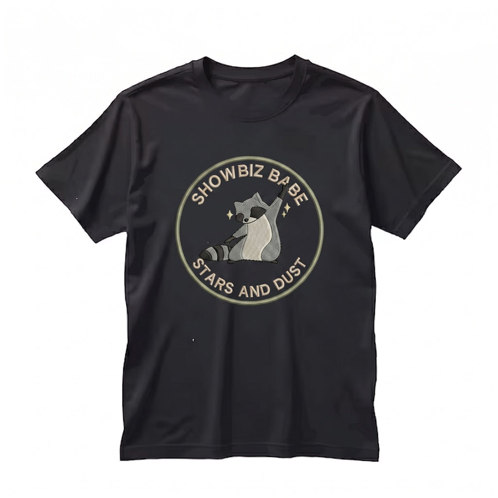 That’s Showbiz Embroidered Raccoon Funny Theatre Gift Musical Lover Stage Crew Apparel Unisex TShirt