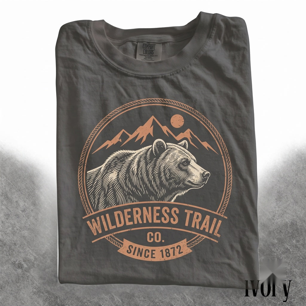 Vintage Grizzly Bear Graphic Mountain Wilderness Nature Rustic Outdoor Adventure Gift Unisex TShirt