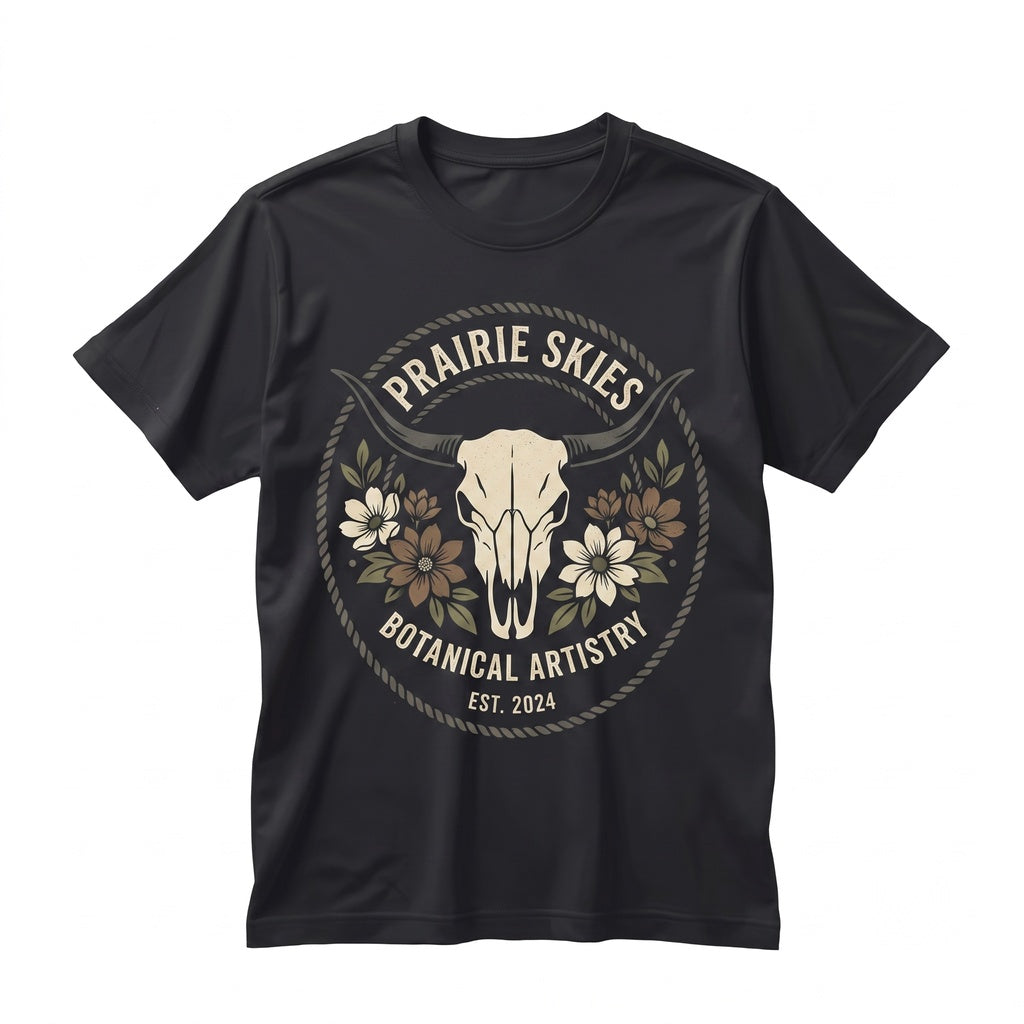 Rustic Genuine Longhorn Cow Skull Western Bull Graphic Apparel Unisex TShirt